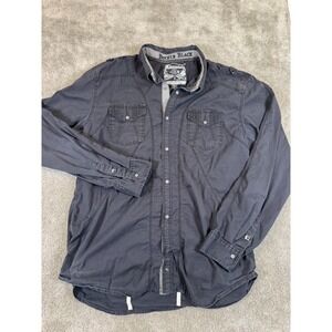 Buckle Black Label Men XL Gray Athletic Fit Button Down Shirt BB6832 Snap Pocket